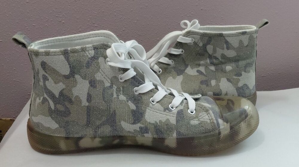 Vintage Havana High Top Sneakers Rewind Army Camo Print Size 10 Lace Up - Picture 5 of 8